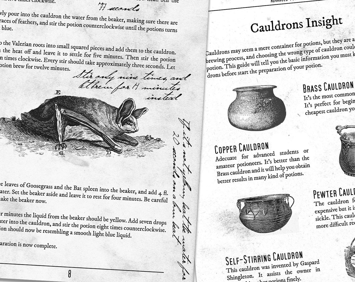 Advanced Potion Making Book Pages